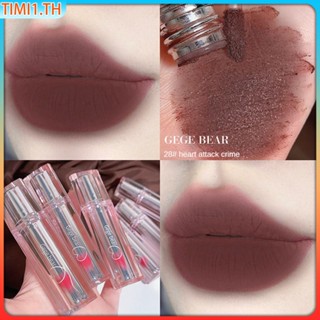 Gege Bear Velvet Matte Lipstick Soft Mist Lip Glaze Retro Whitening Lasting ลิปสติกนักเรียนหญิงราคาถูก | เวลา1