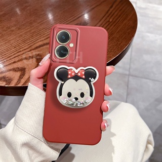 ใหม่ เคสโทรศัพท์ซิลิโคน TPU แบบนิ่ม ลายการ์ตูนมินนี่ มีทรายไหล ป้องกันเลนส์กล้อง สําหรับ VIVO Y27 Y36 Y78 4G 5G 2023 Y27 Y36