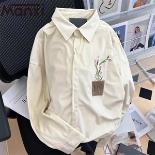 Manxi เสื้อเชิ้ตผู้หญิง เสื้อแฟชั่นผู้หญิง สะดวกสบาย  มีความรู้สึกของการออกแบบ A95K01AN