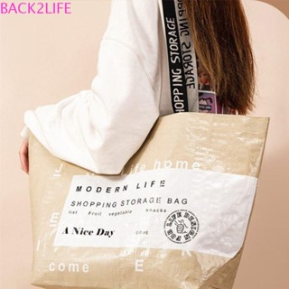 Back2life กระเป๋าช้อปปิ้ง ผ้าไนล่อน อเนกประสงค์ กันน้ํา ใช้ซ้ําได้