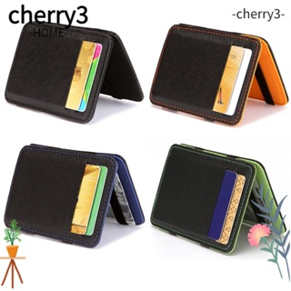 Cherry3 กระเป๋าสตางค์ หนัง PU แบบบางพิเศษ สไตล์นักธุรกิจ