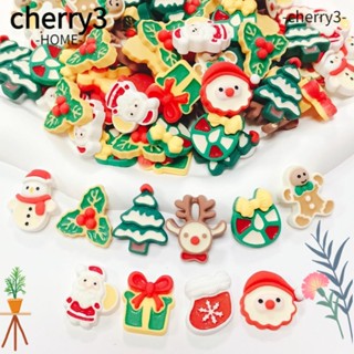 Cherry3 ฟิกเกอร์เรซิ่น รูปซานตาคลอส หลังเบี้ย สําหรับทําเครื่องประดับ สมุดภาพ DIY 20 ชิ้น