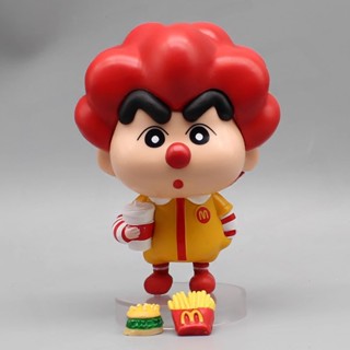 ส่งฟรี พร้อมส่ง โมเดลฟิกเกอร์ รูปปั้นชินจัง GK McDonalds Uncle Q Version Nohara Shinnosuke สําหรับตกแต่ง