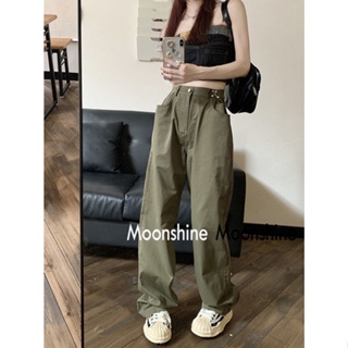 Moon  กางเกงขายาว คาร์โก้ กางเกง เชือกอเมริกันคลาสิค Cargo pants 2023 NEW 073108 สบาย ทันสมัย Beautiful Chic A20M007 36Z230909