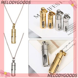 Melodg จี้ขวดน้ําหอม สเตนเลส ทรงกระบอก DIY