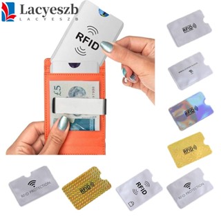 Lacyeszb ที่ใส่บัตรอลูมิเนียมฟอยล์ ป้องกันการโจรกรรม น้ําหนักเบา แบบพกพา 10 ชิ้น