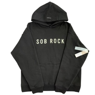 Fogsob ROCK เสื้อกันหนาว ผ้าฝ้ายแท้ มีฮู้ด ทรงหลวม พิมพ์ลาย FOGSOB ROCK สําหรับคู่รัก