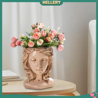 [HelleryTH] กระถางต้นไม้เรซิ่น รูปใบหน้ามนุษย์ ทนทาน สําหรับตกแต่ง