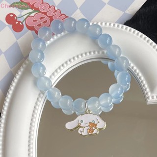 SANRIO สร้อยข้อมือ ประดับลูกปัดคริสตัล ลายการ์ตูน Kuromi Cinnamoroll Melody น่ารัก เหมาะกับของขวัญ สําหรับผู้หญิง