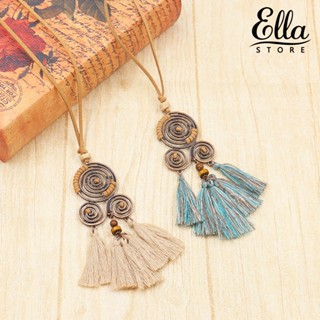 Ellastore123 สร้อยคอโซ่ยาว จี้เกลียว สไตล์โบฮีเมียน เครื่องประดับ สําหรับปาร์ตี้ ของขวัญ