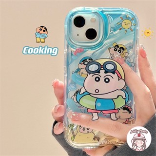 เคสโทรศัพท์มือถือ TPU นิ่ม ปิดด้านหลัง แบบใส กันฝุ่น ลายการ์ตูน Chocobi สีฟ้า เหมาะกับฤดูร้อน สําหรับ IPhone 14 Pro Max 12 11 Pro Max X XS XR 7Plus