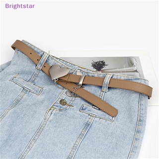 Brightstar เข็มขัดหนัง PU ประดับพู่ รูปหัวใจ สไตล์พังก์ สําหรับผู้หญิง