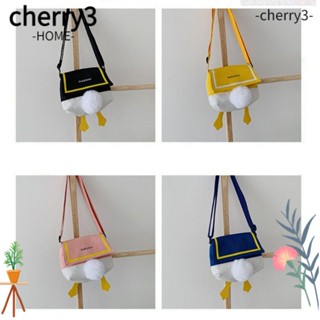 Cherry3 กระเป๋าถือ ผ้าแคนวาส สีเหลือง สีชมพู สีฟ้า แฟชั่นสําหรับผู้หญิง