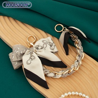 MOUSOON ห่วงโซ่กระเป๋า DIY กระเป๋าถือตกแต่งโบว์แบบพกพา