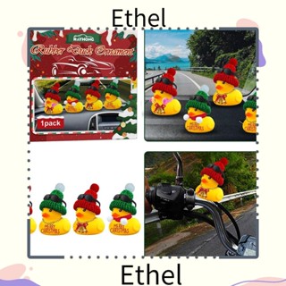 Ethel1 เป็ดยาง สําหรับตกแต่งรถยนต์ คริสต์มาส 2 ชิ้น