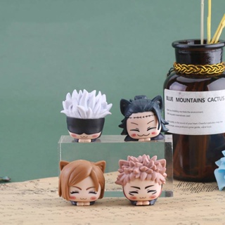 ฟิกเกอร์ Jujutsu Kaisen Action Figure Q Version Cat Gojo Satoru Geto Suguru Itadori Yuji Nobara ของเล่นสําหรับเด็ก 23 4 ชิ้น