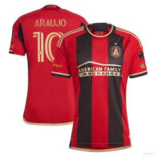 เสื้อยืดแขนสั้น ลายทีมชาติฟุตบอล Ani 2023 MLS Luiz Araujo Atlanta United FC สีแดง พลัสไซซ์