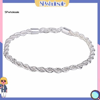 ขายส่ง|  สร้อยข้อมือ เชือกบิด ชุบเงิน เครื่องประดับแฟชั่นคู่รัก ของขวัญหมั้น