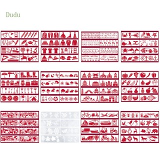 Dudu แผ่นแม่แบบฉลุลาย สําหรับตกแต่งสมุดภาพ งานศิลปะ DIY 8 ชิ้น