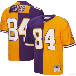 Yp2 1998 NFL Minnesota Vikings Jersey Moss เสื้อยืดลําลอง แขนสั้น คอกลม พิมพ์ลายฟุตบอล พลัสไซซ์ PY2