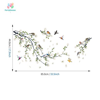 Uvig&gt; ใหม่ สติกเกอร์วอลเปเปอร์ ลายนกแมกโนเลีย ดอกไม้ มีกาวในตัว สําหรับติดตกแต่งผนังบ้าน ห้องนั่งเล่น ห้องนอน 4 ชิ้น ต่อชุด
