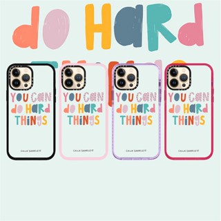 Casetify X You Can Do Hard Things RosePink เคสนิ่ม แบบใส กันกระแทก สําหรับ iPhone 14 13 12 11 Pro MAX IX XS MAX XR 6 6s 7 8 Plus