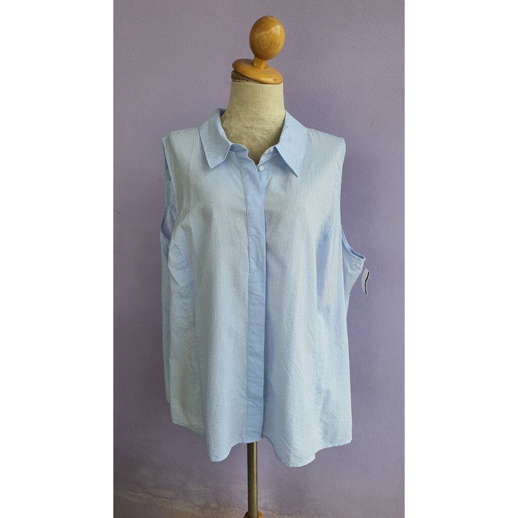 FF03530 ของใหม่ เสื้อแฟชั่น สีฟ้า แบรนด์ LANE BRYANT อก free-52 นิ้ว