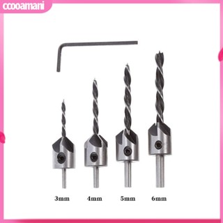 Ccooamani|  4 ชิ้น / 7 ชิ้น ขลุ่ย Countersink ดอกสว่าน งานไม้ รีมเมอร์ ช่างไม้ เครื่องมือลบคม