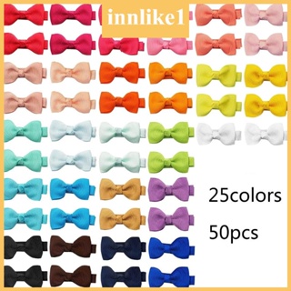 Innlike1 กิ๊บติดผมหน้าม้า ขนาดเล็ก สีสันสดใส สําหรับเด็กผู้หญิง ชุดละ 50 ชิ้น