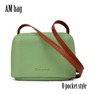 2020 AMbag Obag O bag Style O Pocket กันน้ํา สีลูกกวาด ขนาดเล็ก พร้อมสายเข็มขัดหนัง ผู้หญิง ซิลิกาเจล กระเป๋าถือพนัง