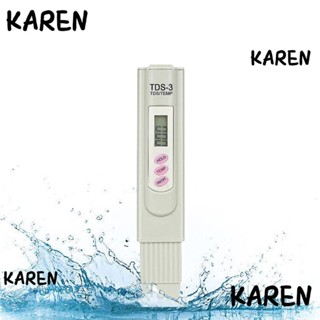 Karen ปากกาทดสอบอุณหภูมิน้ํา TDS พลาสติก ABS ความแม่นยําสูง 1-9999ppm สีเทาอ่อน 1%