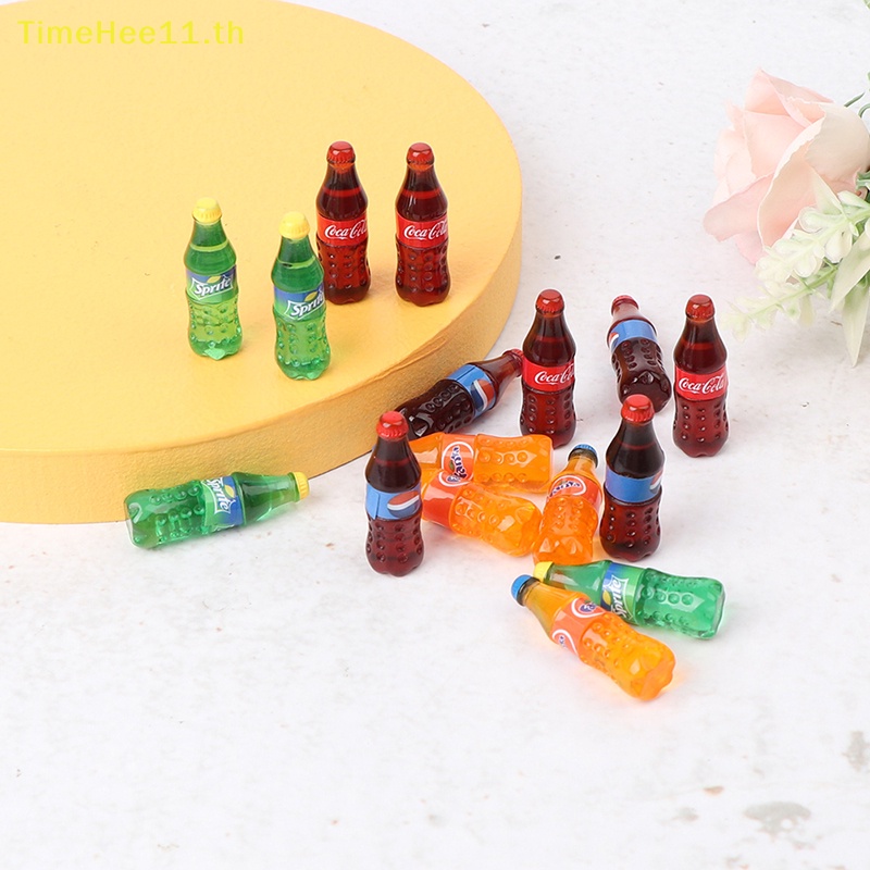 Timehee เครื่องดื่มโค้กจิ๋ว อุปกรณ์เสริม สําหรับตกแต่งบ้านตุ๊กตา 4 ชิ้น