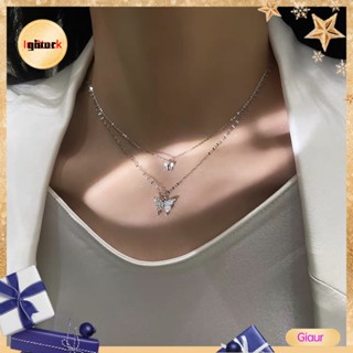 Giaurz สร้อยคอสองชั้น แบบพกพา เครื่องประดับ สําหรับผู้หญิง งานแต่งงาน