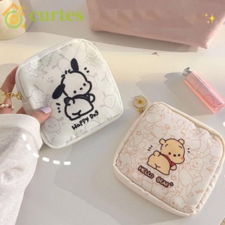 Curtes Pochacco กระเป๋าเก็บผ้าอนามัย ลายการ์ตูนวัว สไตล์เกาหลี หวานแหวว ขนาดเล็ก สําหรับกลางแจ้ง