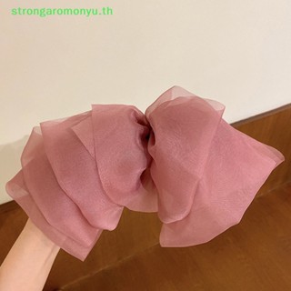 Strongaromonyu กิ๊บติดผม ผ้าพันคอ ริบบิ้นโบว์ โอเวอร์ไซซ์ สไตล์เจ้าหญิง แฟชั่นฤดูใบไม้ผลิ สําหรับผู้หญิง งานแต่งงาน TH