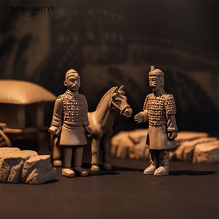 Chee ตุ๊กตาฟิกเกอร์ Emperor Qins Terracotta Warriors ขนาดเล็ก สําหรับตกแต่งบ้านตุ๊กตา 1 ชุด