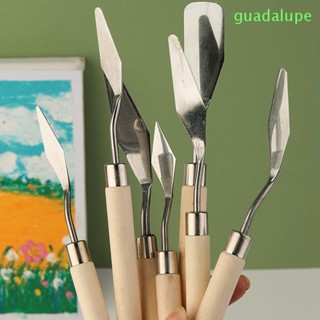 Guadalupe ไม้พายครีม 7 ชิ้น / ชุด ช็อคโกแลต ฟรอสติ้ง สเตนเลส ด้ามไม้ พลั่วจานไอซิ่ง