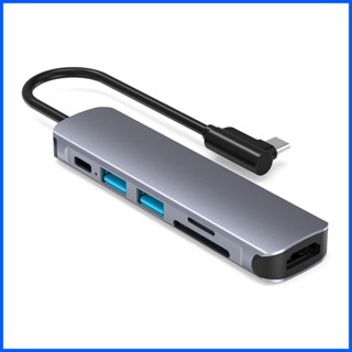 6-in-1 ฮับ USB C 6-in-1 USB3.0 HD 4K30Hz USB3.0 ถ่ายโอนข้อมูล โน้ตบุ๊ก