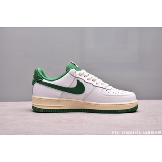 Nike5268 Air Force 107 รองเท้าผ้าใบ สีขาว สีเขียว สําหรับผู้ชาย ผู้หญิง