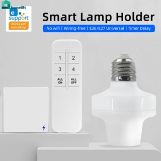 Aubess รีโมทคอนโทรลไร้สายสมาร์ท Timer Switch E27ผู้ถือโคมไฟ1100-240V House Multi Light Switch ห้องนอนเด็ก Timer Switch Home home