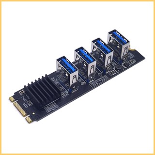 Pcie การ์ดไรเซอร์ USB 3.0 4 พอร์ต M.2 NVME เป็น 4 พอร์ต PCI-E 1X USB 3.0 สําหรับ kiath