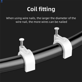 [cod] 100pcs10mm Round Steel Nail Cable Clamps For Ethernet Lan Cable Wall Nail Holder 【bluey】