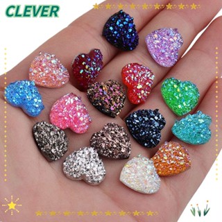 Clever จี้คริสตัลเรซิ่น รูปหัวใจ สีรุ้ง 12 มม. สําหรับทําเครื่องประดับ สร้อยคอ