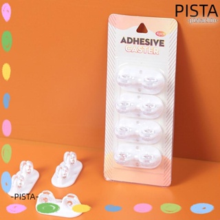 Pista ลูกล้อเฟอร์นิเจอร์ อเนกประสงค์ มีกาวในตัว หมุนได้ สีขาว สําหรับบ้าน 4 ชิ้น