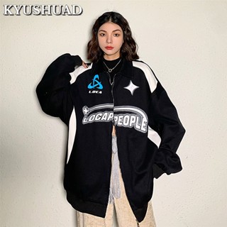 KYUSHUAD ปกเสื้อสเวตเตอร์ถักตรงอารมณ์วัยรุ่นยอดนิยมทุกวันเสื้อสเวตเตอร์ถักใหม่ทุกวัน