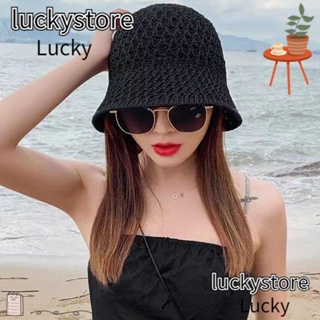 LUCKY หมวกปีกกว้าง ระบายอากาศได้ดี แฟชั่นฤดูร้อน สไตล์ชาวประมง