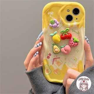 เคสโทรศัพท์มือถือ TPU แบบนิ่ม ลายผลไม้ 3D ป้องกันสิ่งสกปรก กันกระแทก สําหรับ IPhone 14 Pro Max 12 11 Pro Max XS XR 7Plus