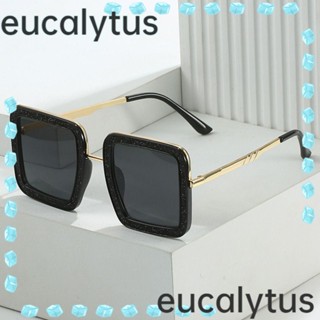 Eucalytus1 แว่นตากันแดด ทรงสี่เหลี่ยม ประดับเพชร แฟชั่นสําหรับผู้ชาย และผู้หญิง