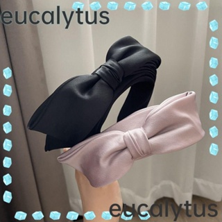 Eucalytus1 ที่คาดผมโบว์ แบบสองชั้น เรียบง่าย ของขวัญ สําหรับผู้หญิง