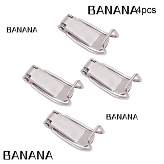 Banana1 แคลมป์จับสปริง สเตนเลส สีเงิน สําหรับตู้เสื้อผ้า 4 ชิ้น